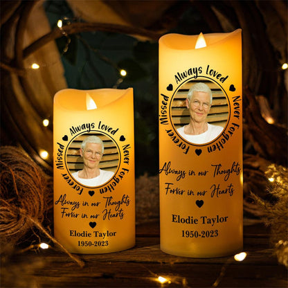 Personalized Photo LED Candle, Custom Photo Sympathy Candle