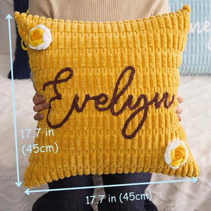 Custom Name Chenille Pillow | Personalized Throw Pillow Cover