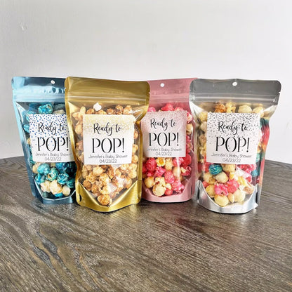 Ready to Pop baby shower treat bags, About to Pop favor bags