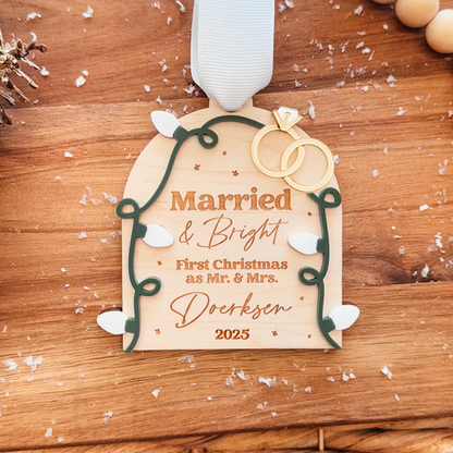 First Christmas As Mr. and Mrs. Ornament, 2025 Newlywed Christmas Ornament