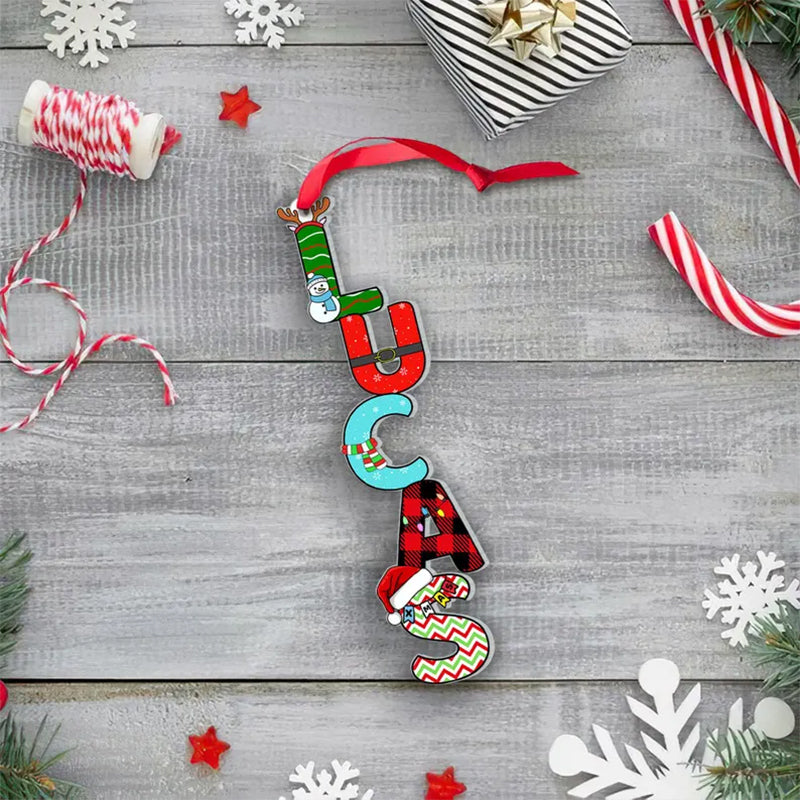 Personalized Christmas Name Letter Ornament 2025 Custom Christmas Tag