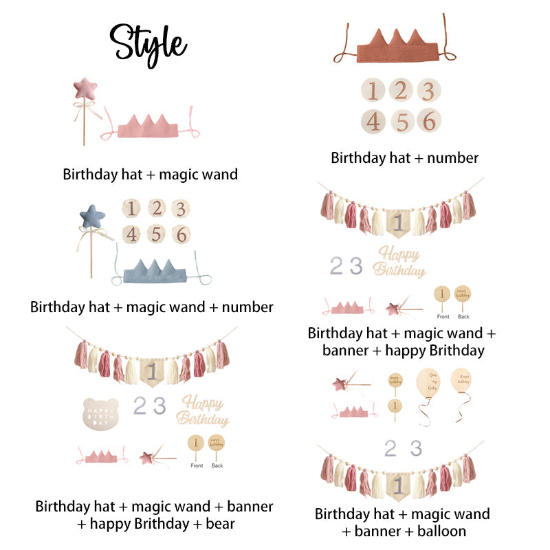 Custom Linen Birthday Crown for Birthday | Personalized Gifts with Hand Embroidered Name