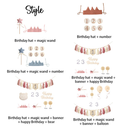 Custom Linen Birthday Crown for Birthday | Personalized Gifts with Hand Embroidered Name