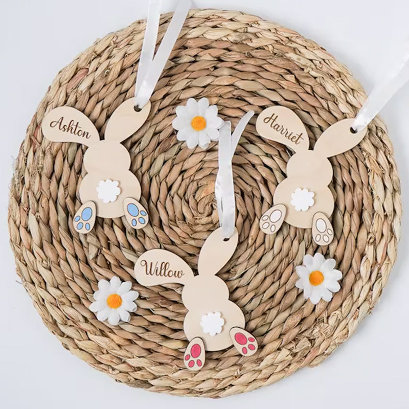 Personalised Easter Bunny Basket Gift Tag Name Tag