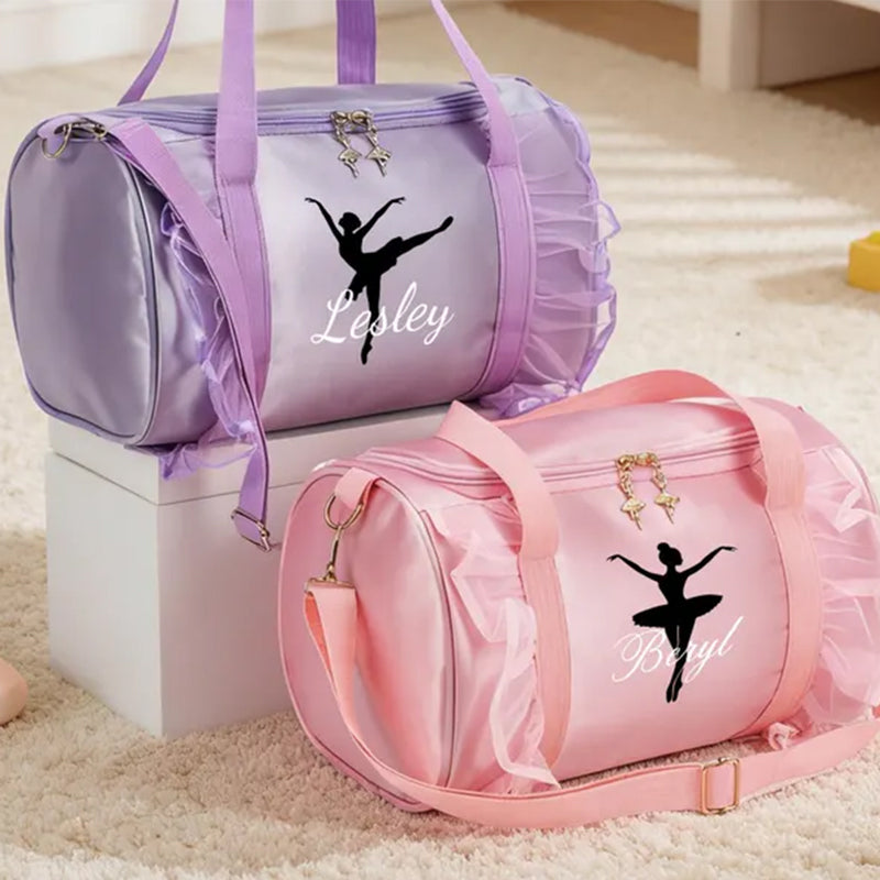 Personalized Ballerina Duffle Bag,Custom Name Gift for Her,Dance School Bag
