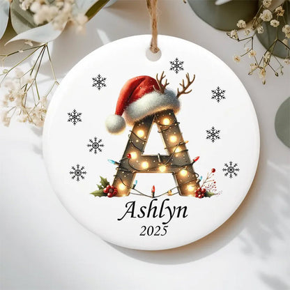Personalized Christmas ornament 2025, Personalized Letter ornament, Family Ornament