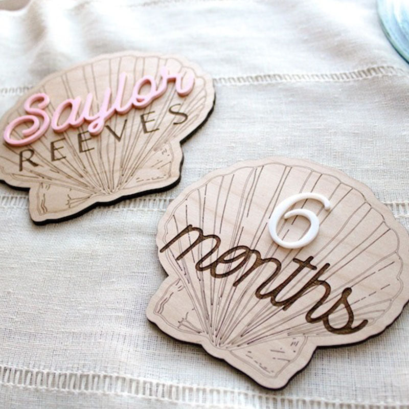 Personalized Beachy Baby Announcement Sign for Footprint Imprint