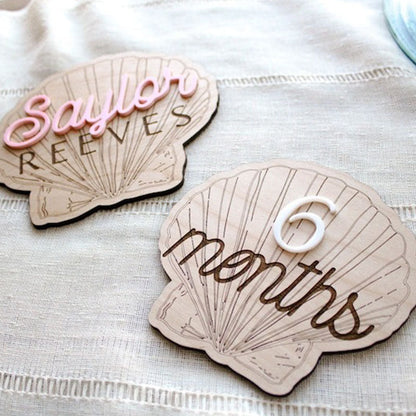 Personalized Beachy Baby Announcement Sign for Footprint Imprint