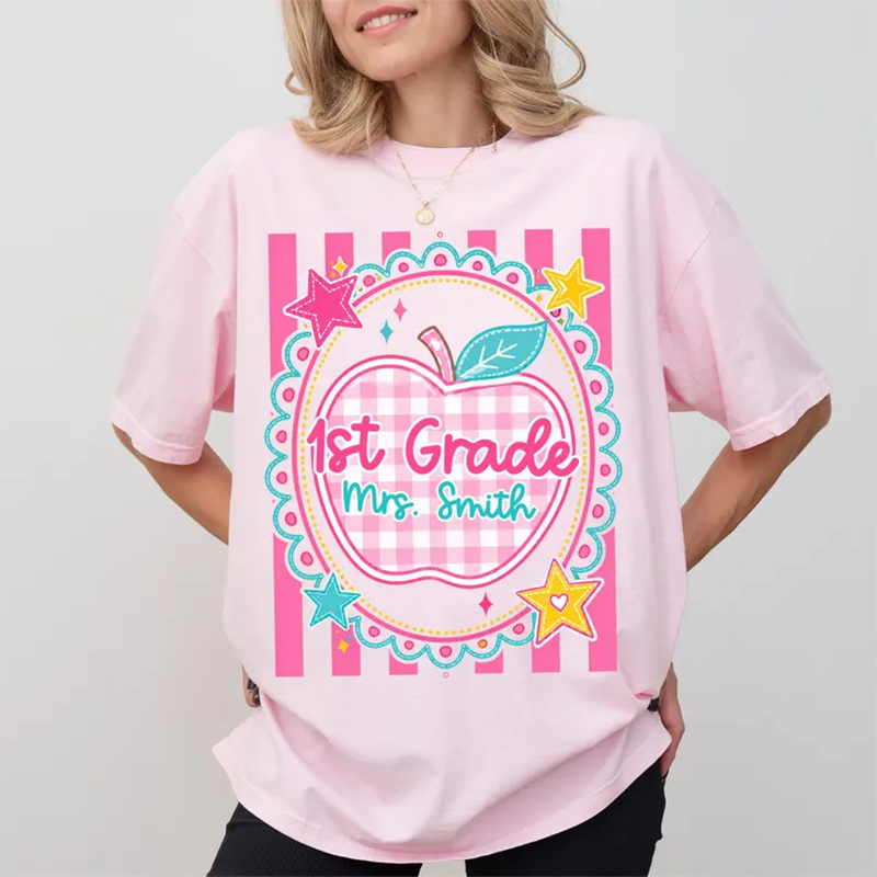 Comfort Colors Preppy Teacher Shirt, Trendy Stripes Back To School Shirt