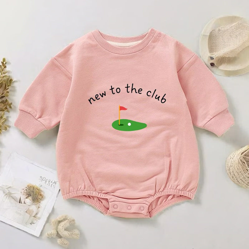 New To The Club Golf Baby Bubble Romper|First Birthday Baby Romper