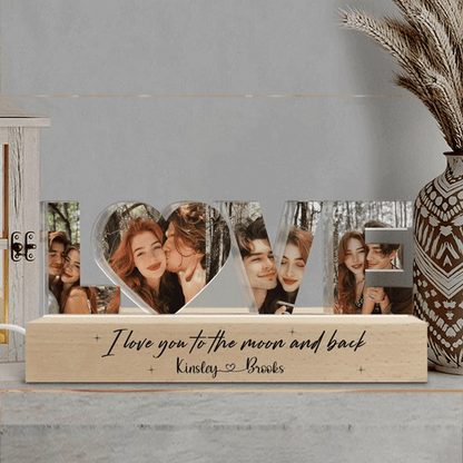Personalized Couple Photo Collage Night Light, Custom Wedding Photo Gift, Anniversary Gift, Gift for Couple, Gift for Girlfriend Boyfriend