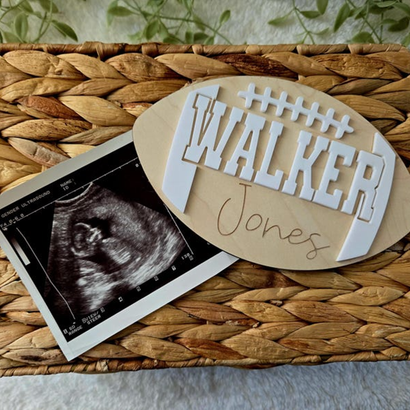 Football birth announcement sign newborn name sign baseball