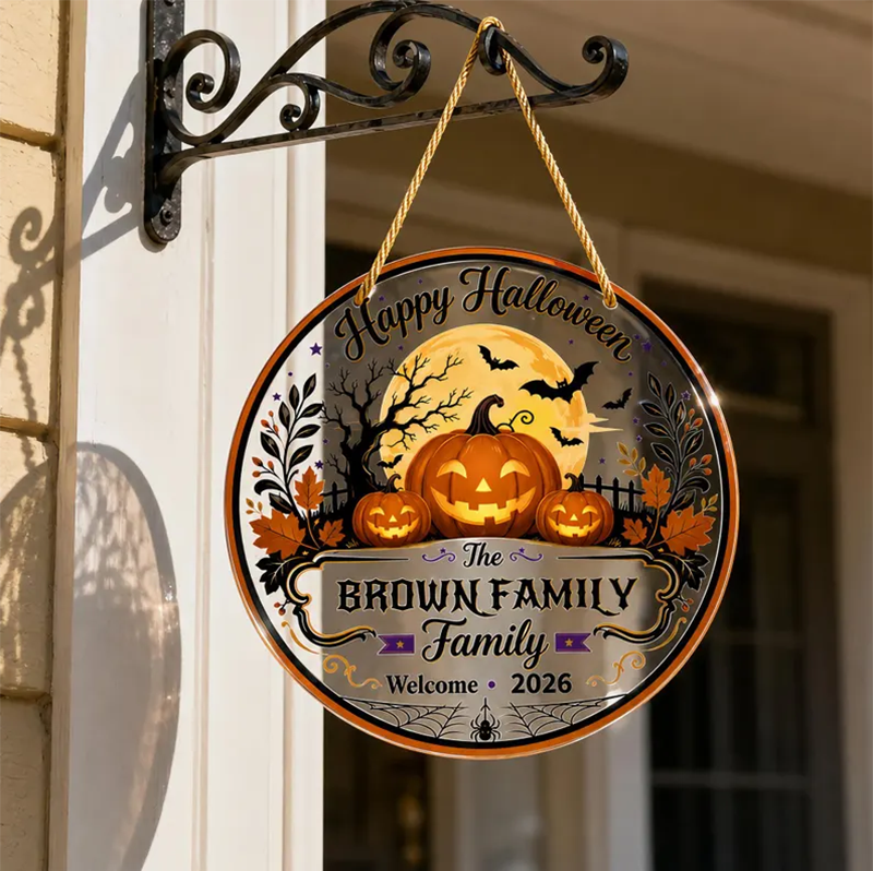 Custom Halloween Pumpkin Family Ornament