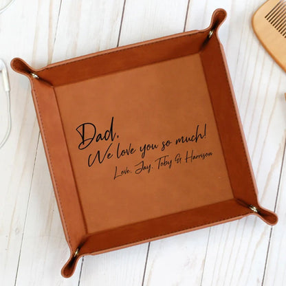 Valet Tray, Leather Valet Tray, Mens Valet Tray, Personalized Valet Tray