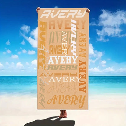 Customizable Beach Towel - Personalized Text Design