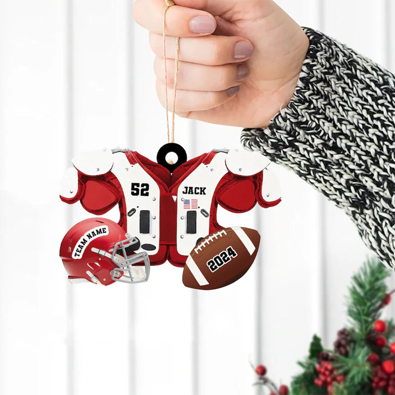 Personalized Football American Christmas Ornament