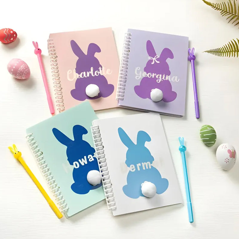 Personalized Easter Bunny Notebook & Pen Set: Kids Party Favor