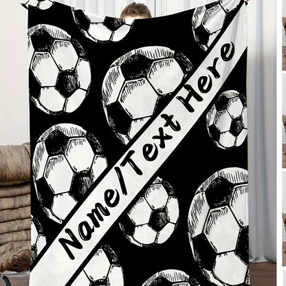 Customizable Football Pattern Throw Blanket