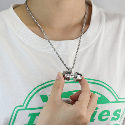 Personalized Bodybuilder Necklace Dumbbell Pendant Father's Day Gift