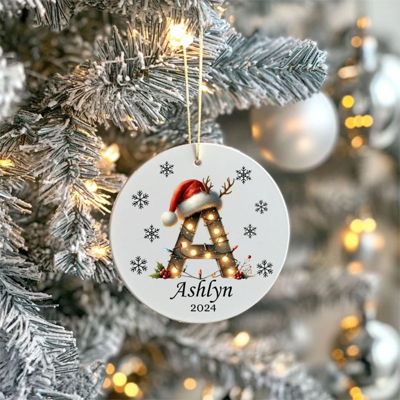 Personalized Christmas ornament 2025, Personalized Letter ornament, Family Ornament