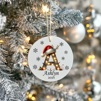 Personalized Christmas ornament 2025, Personalized Letter ornament, Family Ornament