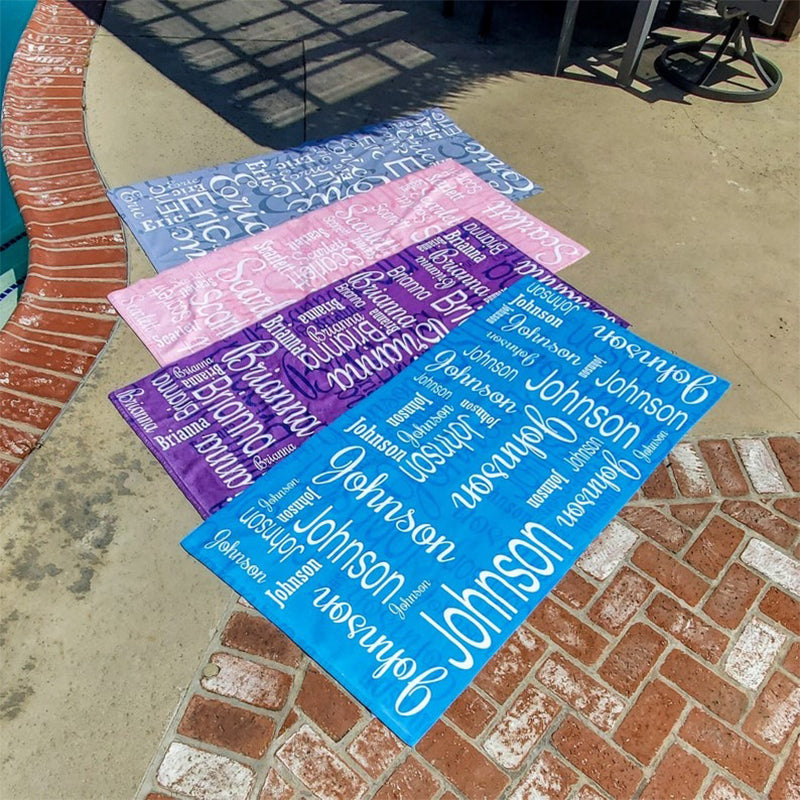 Personalized Beach Towel for Kids Adults Family Vacations Summer Fun
