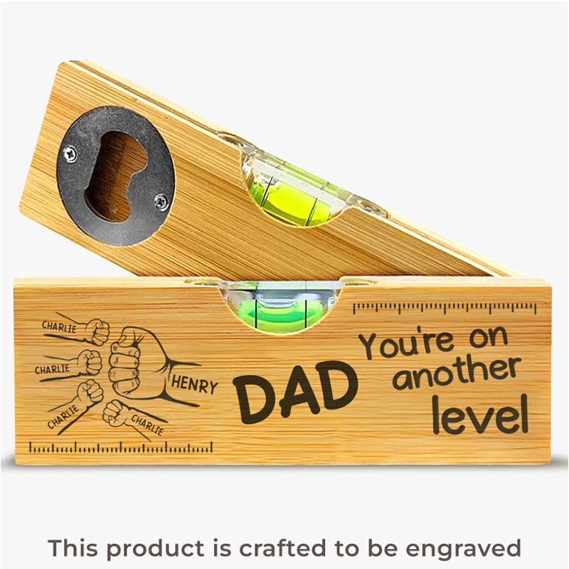 Family Personalized Custom Engraved Wooden Spirit Level Bottle Opener