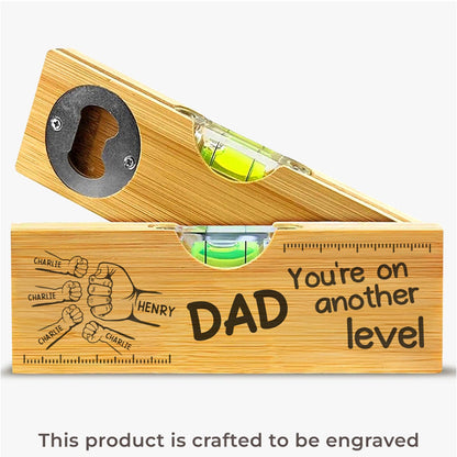 Family Personalized Custom Engraved Wooden Spirit Level Bottle Opener