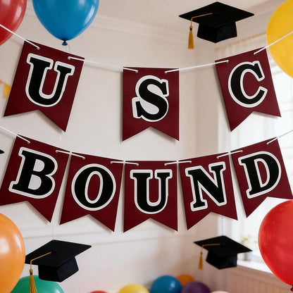 Custom College Bound Banner, Double Layer Letters, Large 6x8" Pennants