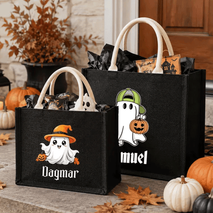 Personalized Halloween Trick or Treat Bag, Custom Name Halloween Tote