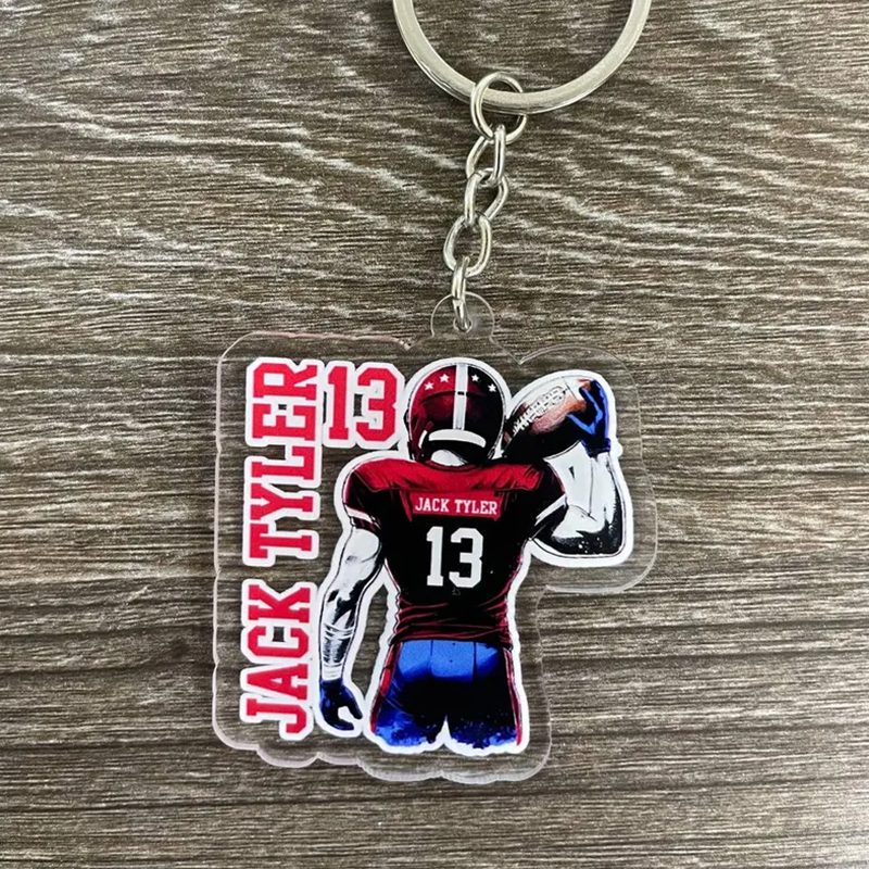 Custom Football Name Bag Tag | Personalized Name Keychain