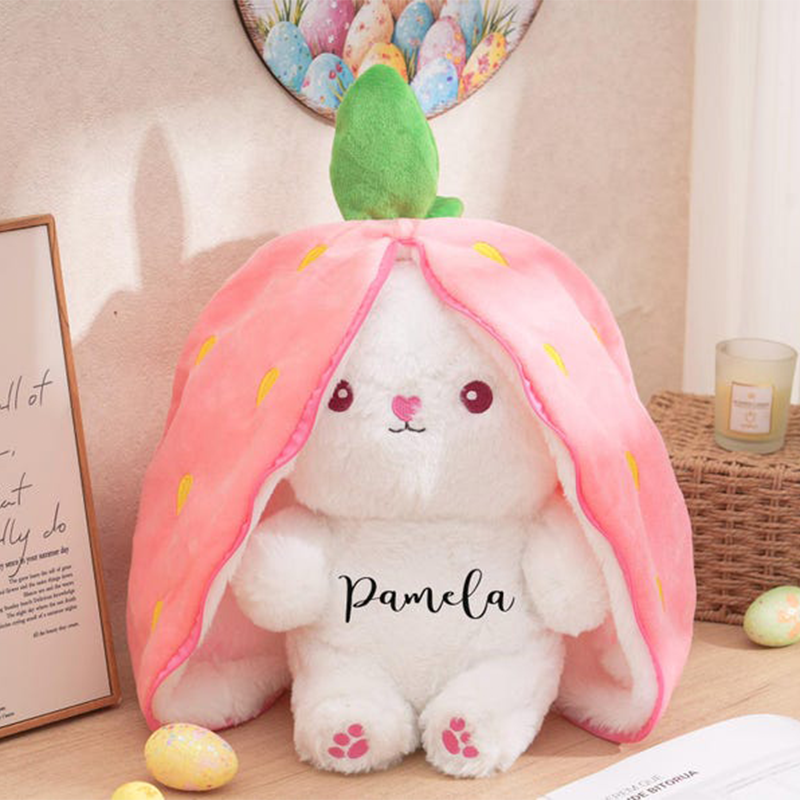 Reversible Bunny Plush Toy Easter Gift for Kids