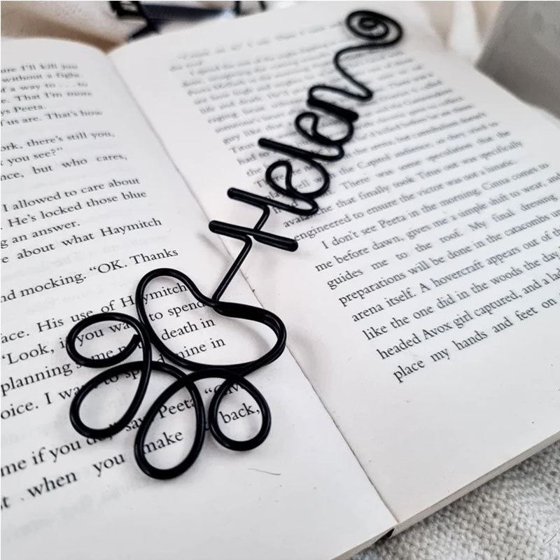 Paw Print Name Bookmark - Wire Custom Bookmark