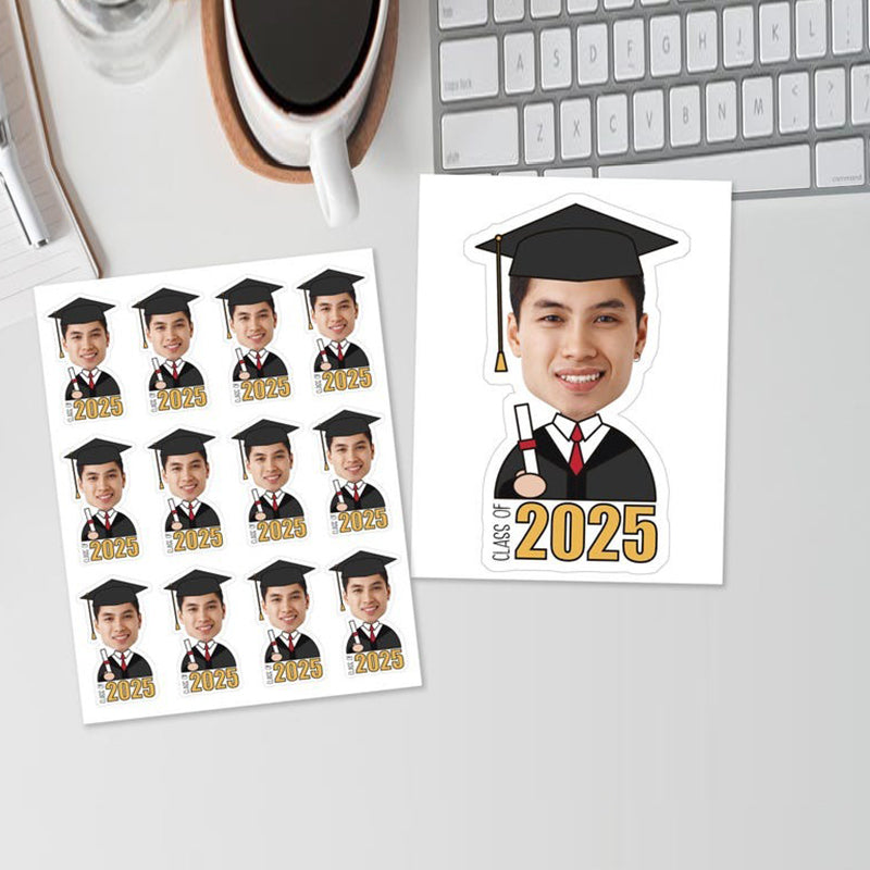 Graduation Cupcake Toppers with Photo, Class of 2025 Cupcake Toppers