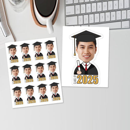 Graduation Cupcake Toppers with Photo, Class of 2025 Cupcake Toppers