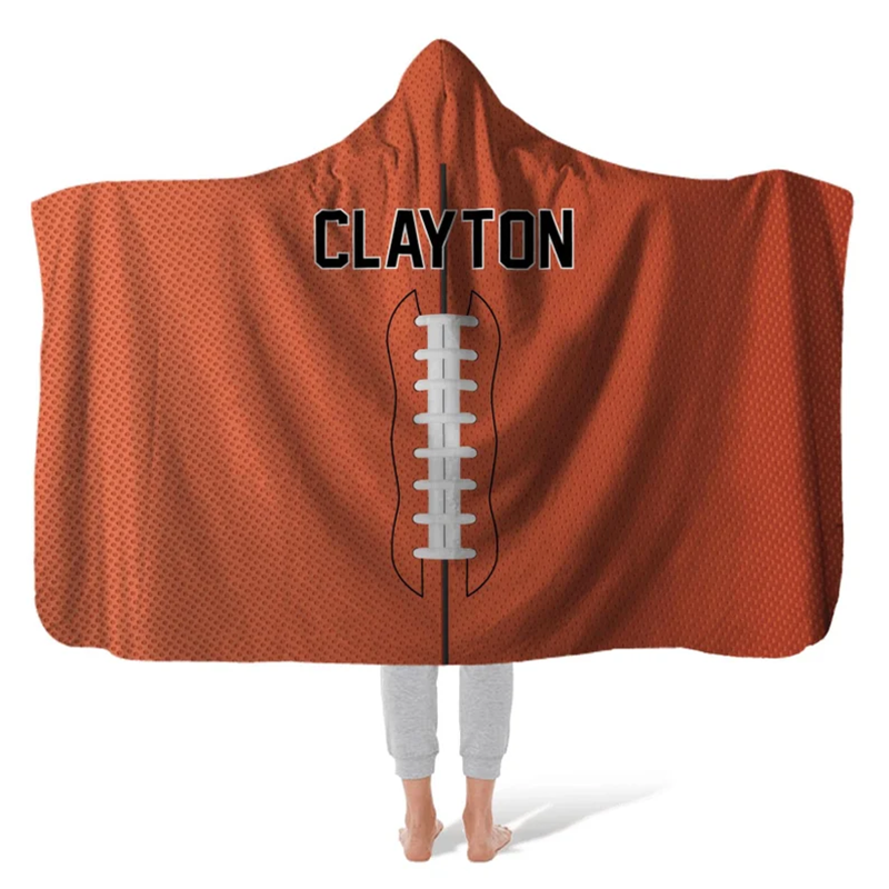 Hooded Fleece Blanket - Softball  Football Basketball Baseball Soccer