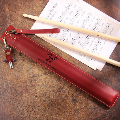 Custom Leather Drum Stick Bag, Handmade Leather Drumstick Holder