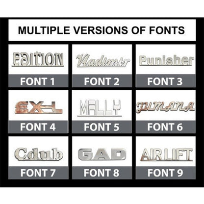 Custom Car Emblems and Badges Letter 3D
