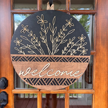 Wooden Welcome Door Hanger | Front Door Decor