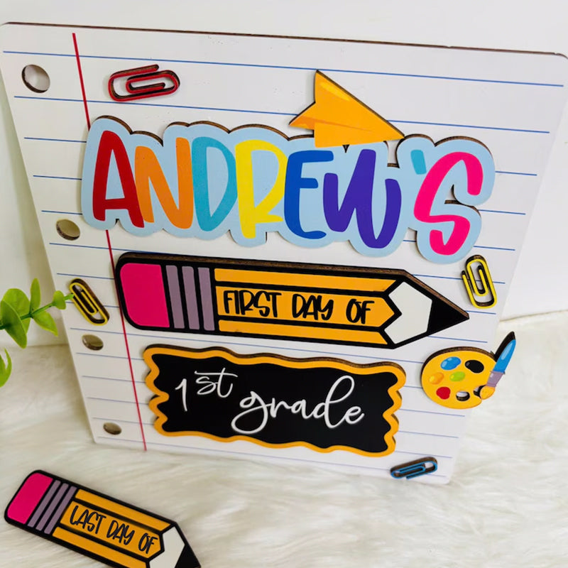 Personalized First Day of School Sign, 1st Day of Preschool
