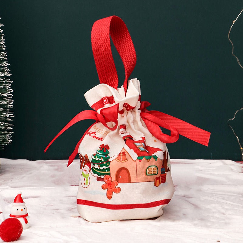 Christmas Gift Bag With Drawstring Packaging Box