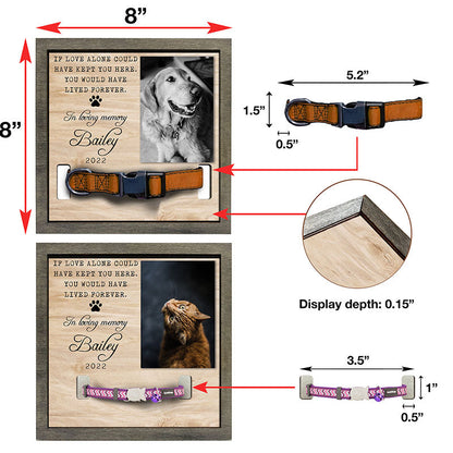 Memorial Pet Collar Frame, Black & White Photo, Loss of Dog, Cat Loss Gifts, Pet Collar Holder, Memorial Standing Frame