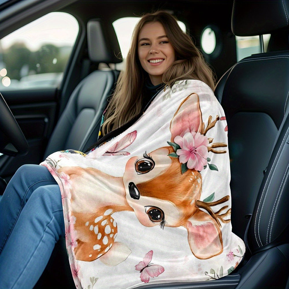 Personalized Glam Deer Flannel Blanket