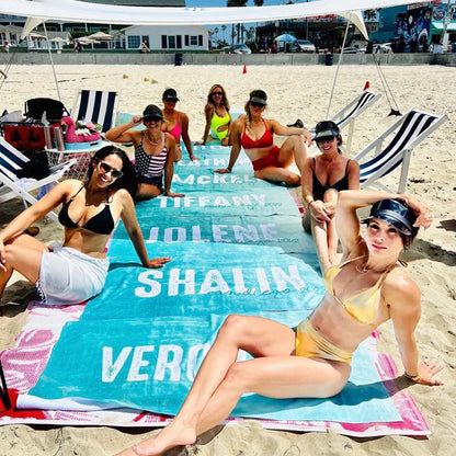 Solid Bold Font Style Personalized Beach Towel Personalized Name Bath Towel