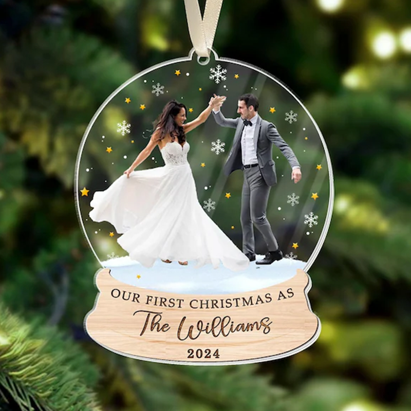 Personalized Photo Christmas Ornament: Acrylic First Christmas Keepsake