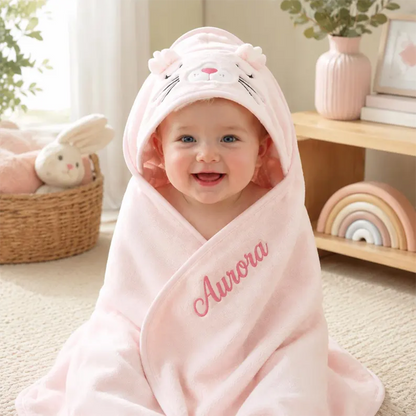 Custom Baby Hooded Towel with Name, Baby Shower Gift