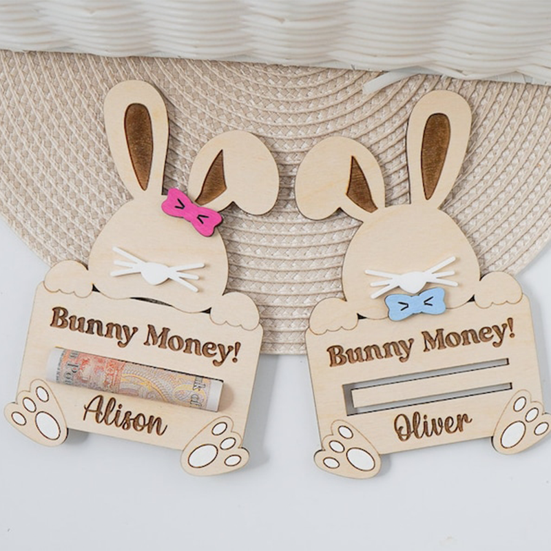 Personalised Easter Bunny Money Holder Easter Basket Stuffer