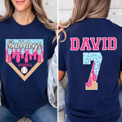 Custom Baseball Drip Mama Shirt,Team Mom T Shirt with Kid Name number