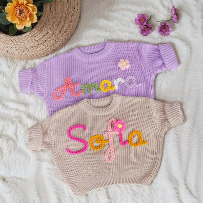 Personalized Baby Name Sweater,Custom Christmas Baby Sweater With Name