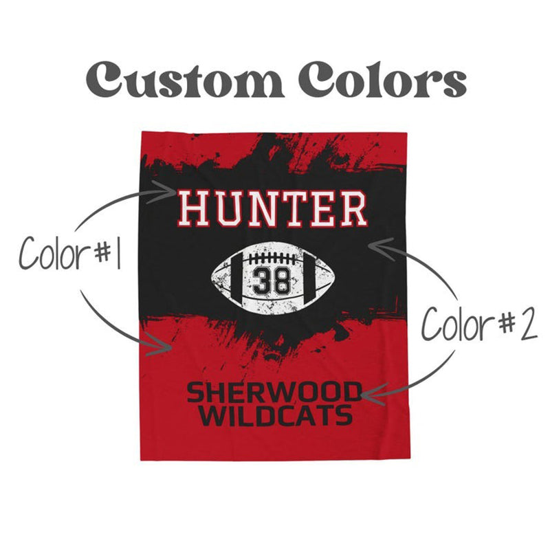 Football Blanket Personalized with Name Customized Football Team Player Gifts
